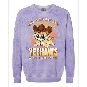 Sad Is Temporary Yeehaws Are Foreverx Colorblast Crewneck Sweatshirt