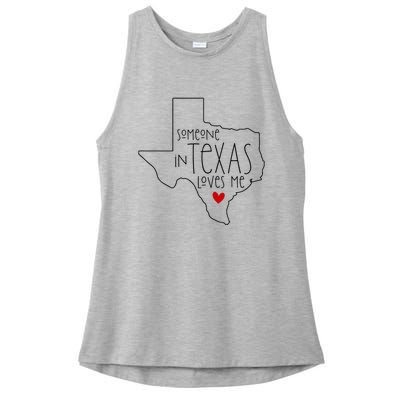 Someone In Texas Loves Me Ladies PosiCharge Tri-Blend Wicking Tank