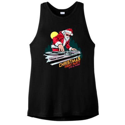 Santa Is The DJ Ladies PosiCharge Tri-Blend Wicking Tank