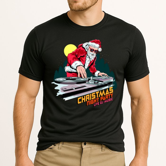 Santa Is The DJ Cooling Performance Crew T-Shirt