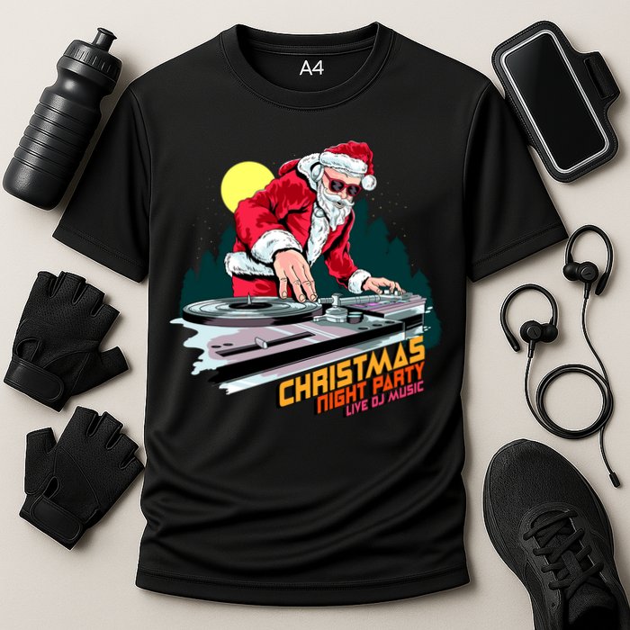 Santa Is The DJ Cooling Performance Crew T-Shirt