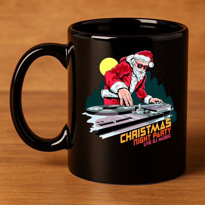 Santa Is The DJ 11oz C Handle Ceramic Mug