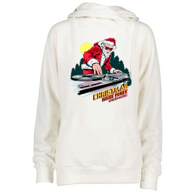 Santa Is The DJ Womens Funnel Neck Pullover Hood