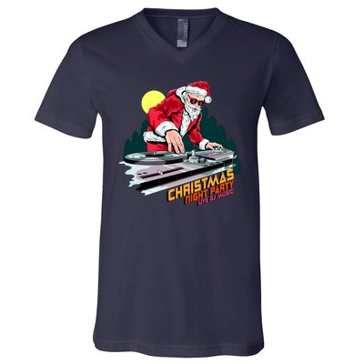 Santa Is The DJ V-Neck T-Shirt