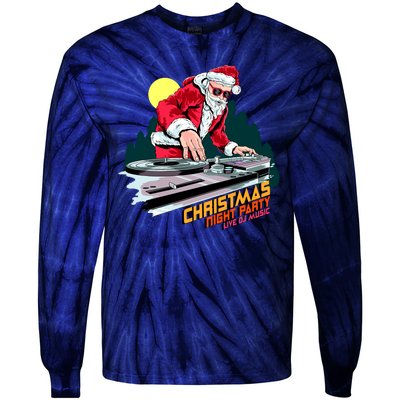 Santa Is The DJ Tie-Dye Long Sleeve Shirt