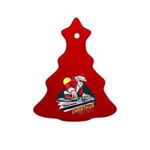 Santa Is The DJ Ceramic Tree Ornament