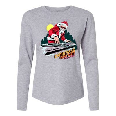 Santa Is The DJ Womens Cotton Relaxed Long Sleeve T-Shirt