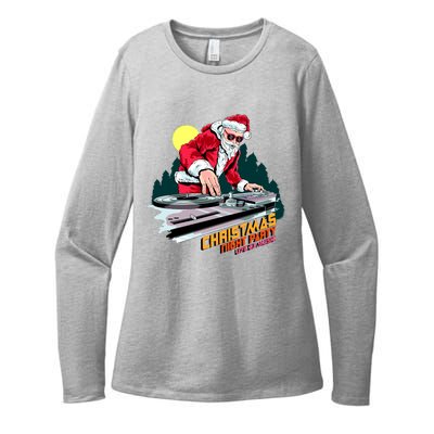 Santa Is The DJ Womens CVC Long Sleeve Shirt