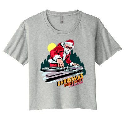 Santa Is The DJ Women's Crop Top Tee