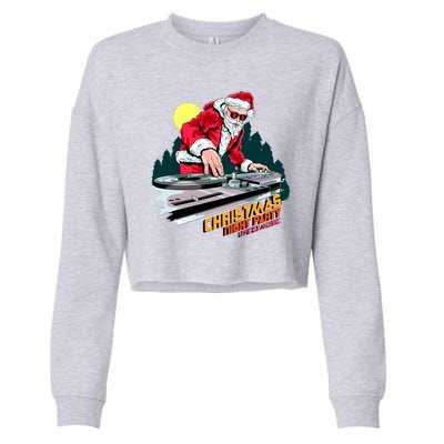 Santa Is The DJ Cropped Pullover Crew