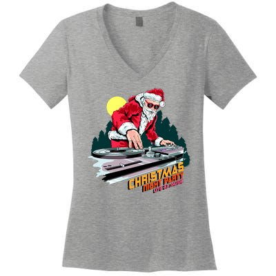 Santa Is The DJ Women's V-Neck T-Shirt