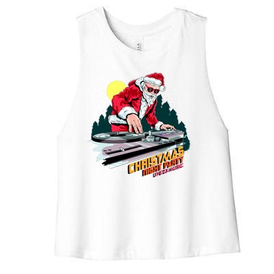 Santa Is The DJ Women's Racerback Cropped Tank