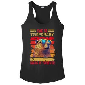 Sad Is Temporary Swag Is Forever Funny Cool Capybara Retro Ladies PosiCharge Competitor Racerback Tank