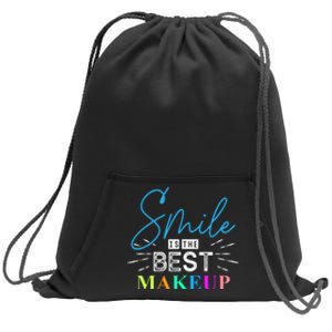 Smile Is The Best Makeup Sweatshirt Cinch Pack Bag