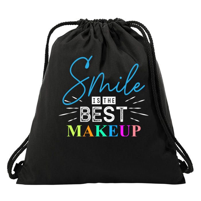 Smile Is The Best Makeup Drawstring Bag