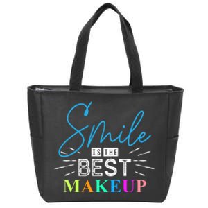 Smile Is The Best Makeup Zip Tote Bag