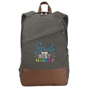 Smile Is The Best Makeup Cotton Canvas Backpack