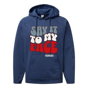 Say It To My Face Kamala Harris 2024 Debate Performance Fleece Hoodie