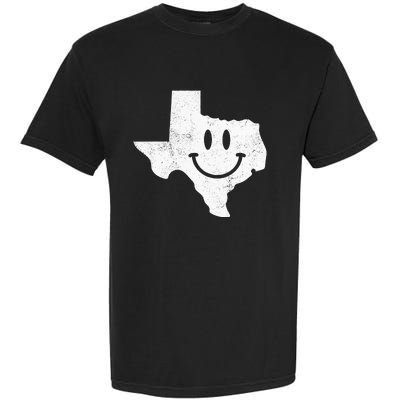 Smiling In TX – Funny Texas Happy Face Garment-Dyed Heavyweight T-Shirt