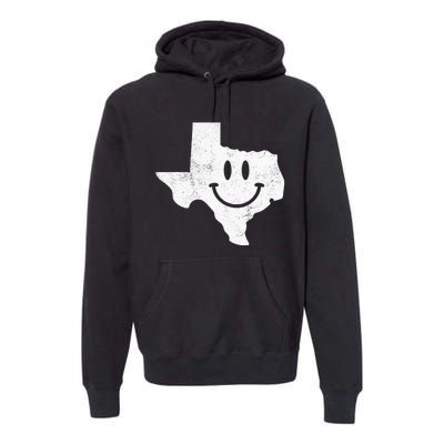 Smiling In TX – Funny Texas Happy Face Premium Hoodie