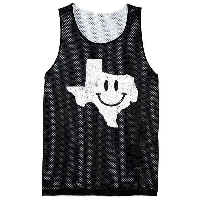 Smiling In TX – Funny Texas Happy Face Mesh Reversible Basketball Jersey Tank