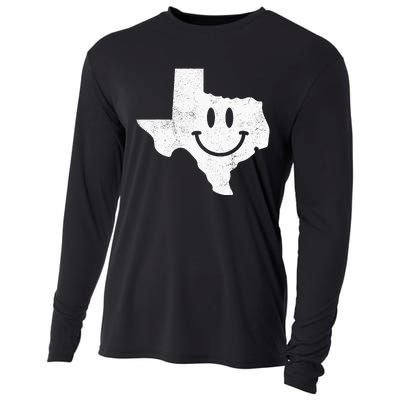 Smiling In TX – Funny Texas Happy Face Cooling Performance Long Sleeve Crew