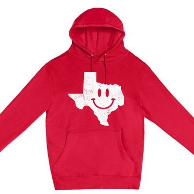 Smiling In TX – Funny Texas Happy Face Premium Pullover Hoodie