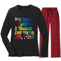 SelfLove Is Taking A Chance & Giving ZRO FKS Color Splash Women's Long Sleeve Flannel Pajama Set 