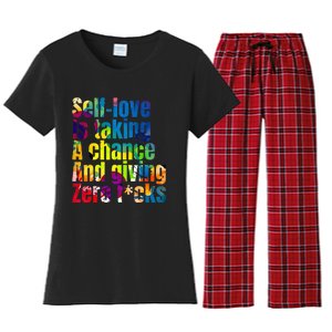 SelfLove Is Taking A Chance & Giving ZRO FKS Color Splash Women's Flannel Pajama Set