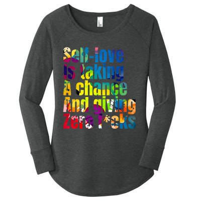 SelfLove Is Taking A Chance & Giving ZRO FKS Color Splash Women's Perfect Tri Tunic Long Sleeve Shirt