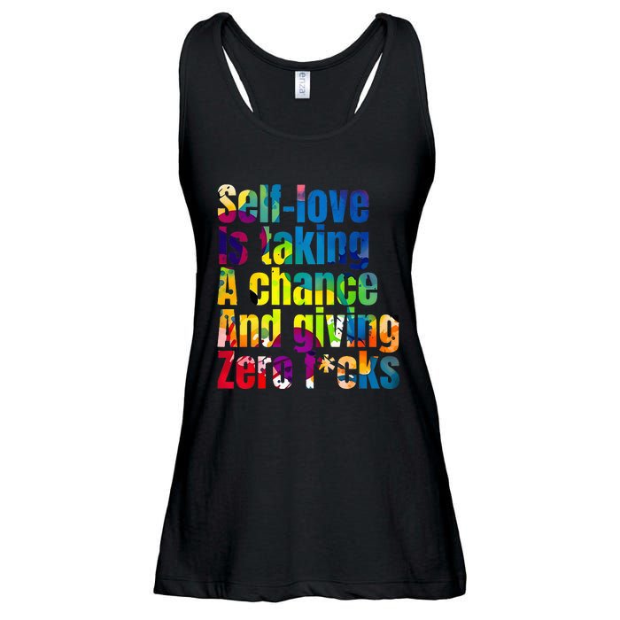 SelfLove Is Taking A Chance & Giving ZRO FKS Color Splash Ladies Essential Flowy Tank