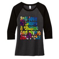 SelfLove Is Taking A Chance & Giving ZRO FKS Color Splash Women's Tri-Blend 3/4-Sleeve Raglan Shirt