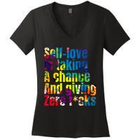 SelfLove Is Taking A Chance & Giving ZRO FKS Color Splash Women's V-Neck T-Shirt