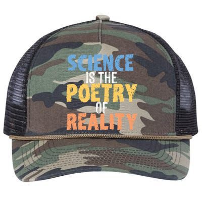 Science Is The Poetry Of Reality Funny World Poem Day Gift Retro Rope Trucker Hat Cap