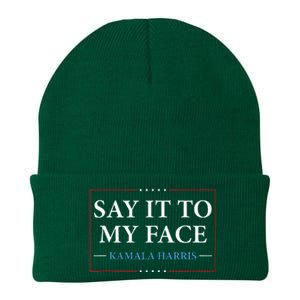 Say It To My Face Kamala Harris Debates 2024 Knit Cap Winter Beanie