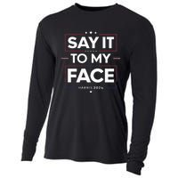 Say It To My Face Kamela Harris 2024 Election Cooling Performance Long Sleeve Crew