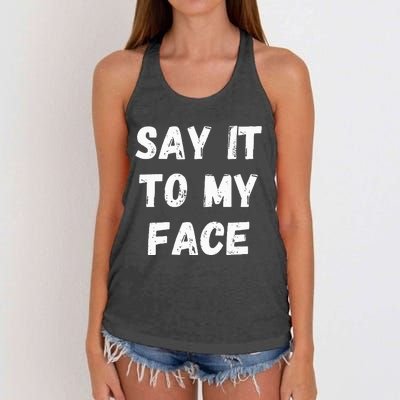 Say It To My Face Women's Knotted Racerback Tank