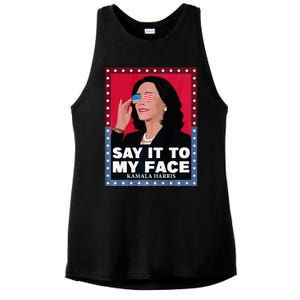 Say It To My Face Kamala Harris Poster Usa Sunglasses Ladies PosiCharge Tri-Blend Wicking Tank