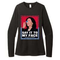 Say It To My Face Kamala Harris Poster Usa Sunglasses Womens CVC Long Sleeve Shirt