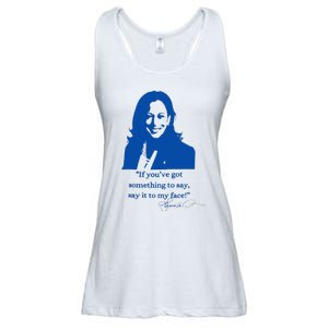 Say It To My Face Vote For 2024 President Kamala Harris Ladies Essential Flowy Tank