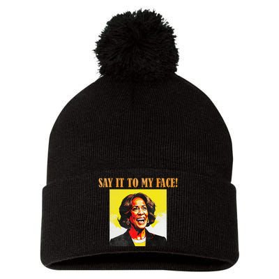 Say It To My Face Harris Pom Pom 12in Knit Beanie