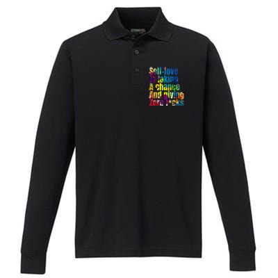 SelfLove Is Taking A Chance & Giving ZRO FKS Color Splash Performance Long Sleeve Polo