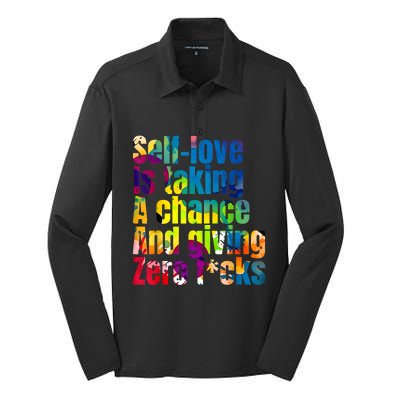 SelfLove Is Taking A Chance & Giving ZRO FKS Color Splash Silk Touch Performance Long Sleeve Polo