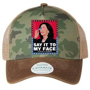 Say It To My Face Kamala Harris Poster Usa Sunglasses Legacy Tie Dye Trucker Hat