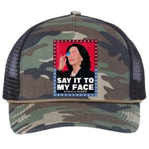 Say It To My Face Kamala Harris Poster Usa Sunglasses Retro Rope Trucker Hat Cap