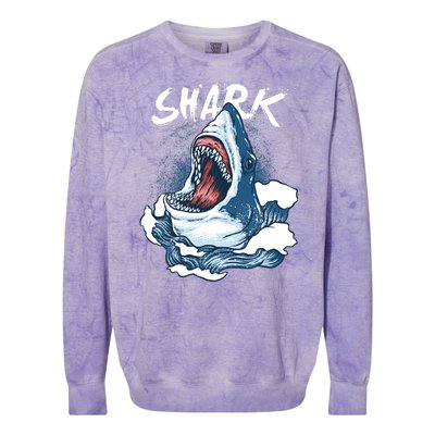 Shark In The Ocean Cool Sharks Week Waves Bite Colorblast Crewneck Sweatshirt