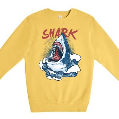 Shark In The Ocean Cool Sharks Week Waves Bite Premium Crewneck Sweatshirt