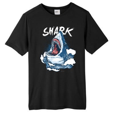 Shark In The Ocean Cool Sharks Week Waves Bite Tall Fusion ChromaSoft Performance T-Shirt