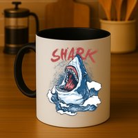 Shark In The Ocean Cool Sharks Week Waves Bite Mug