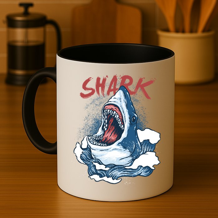 Shark In The Ocean Cool Sharks Week Waves Bite Mug